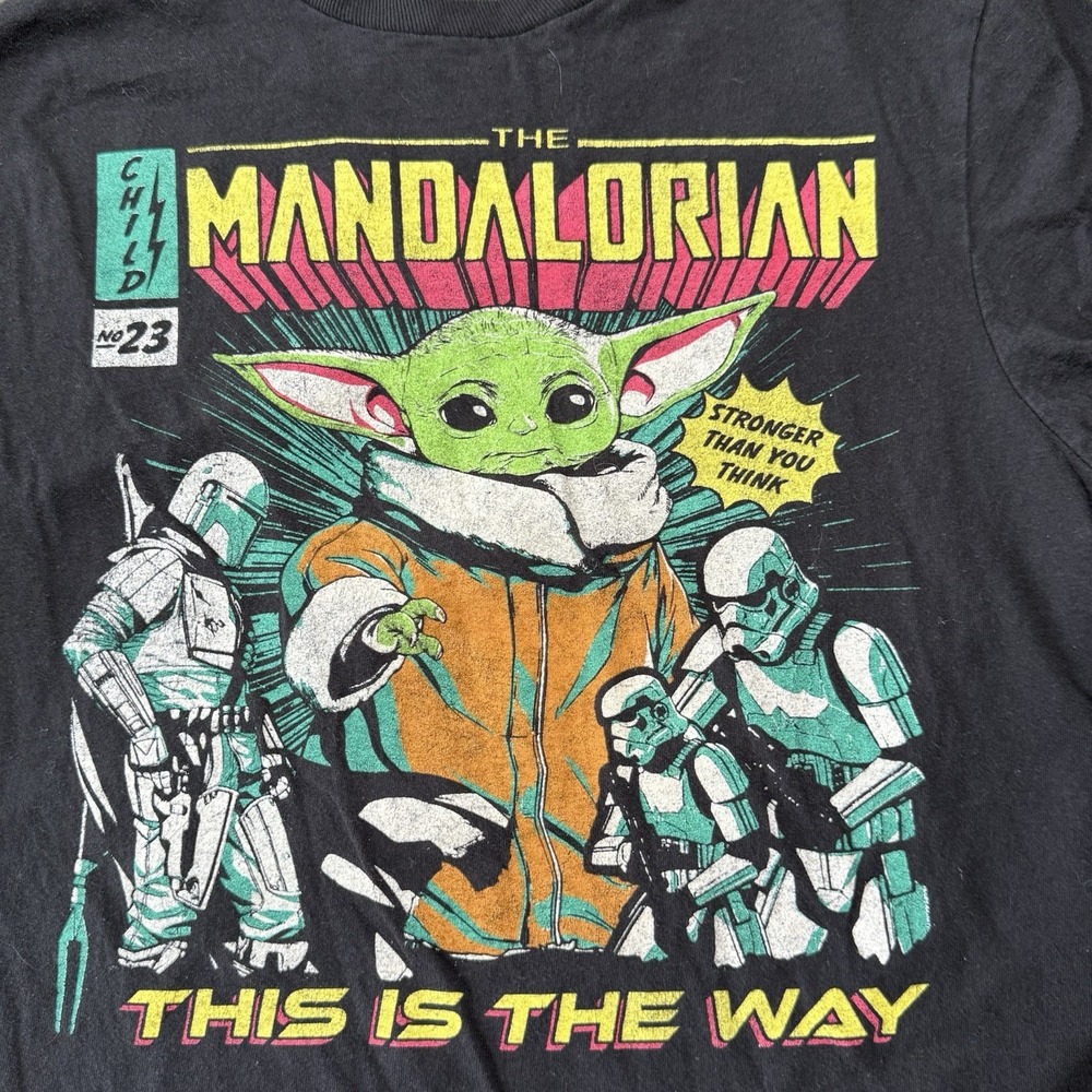 Star Wars The Mandelorian Baby Yoda Comic Book Style T Shirt Unisex Small